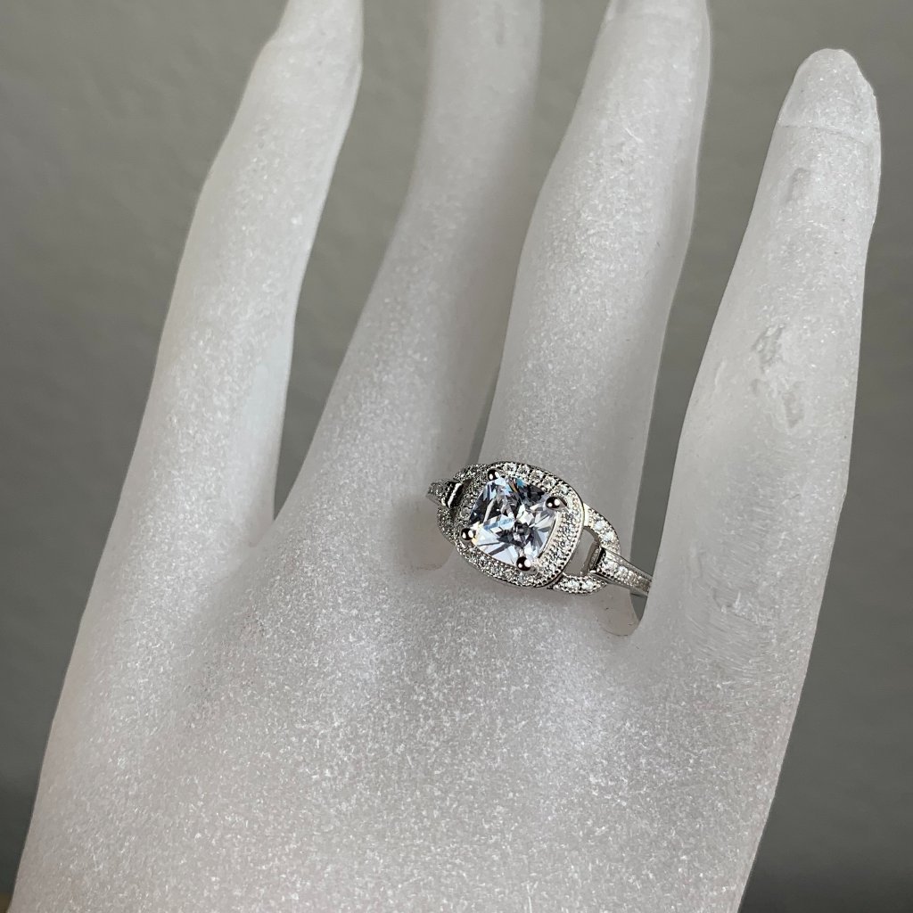 New Size 7 14 Pave Set Cz Cubic Zirconia Engagement Ring In Sterling Silver 30$